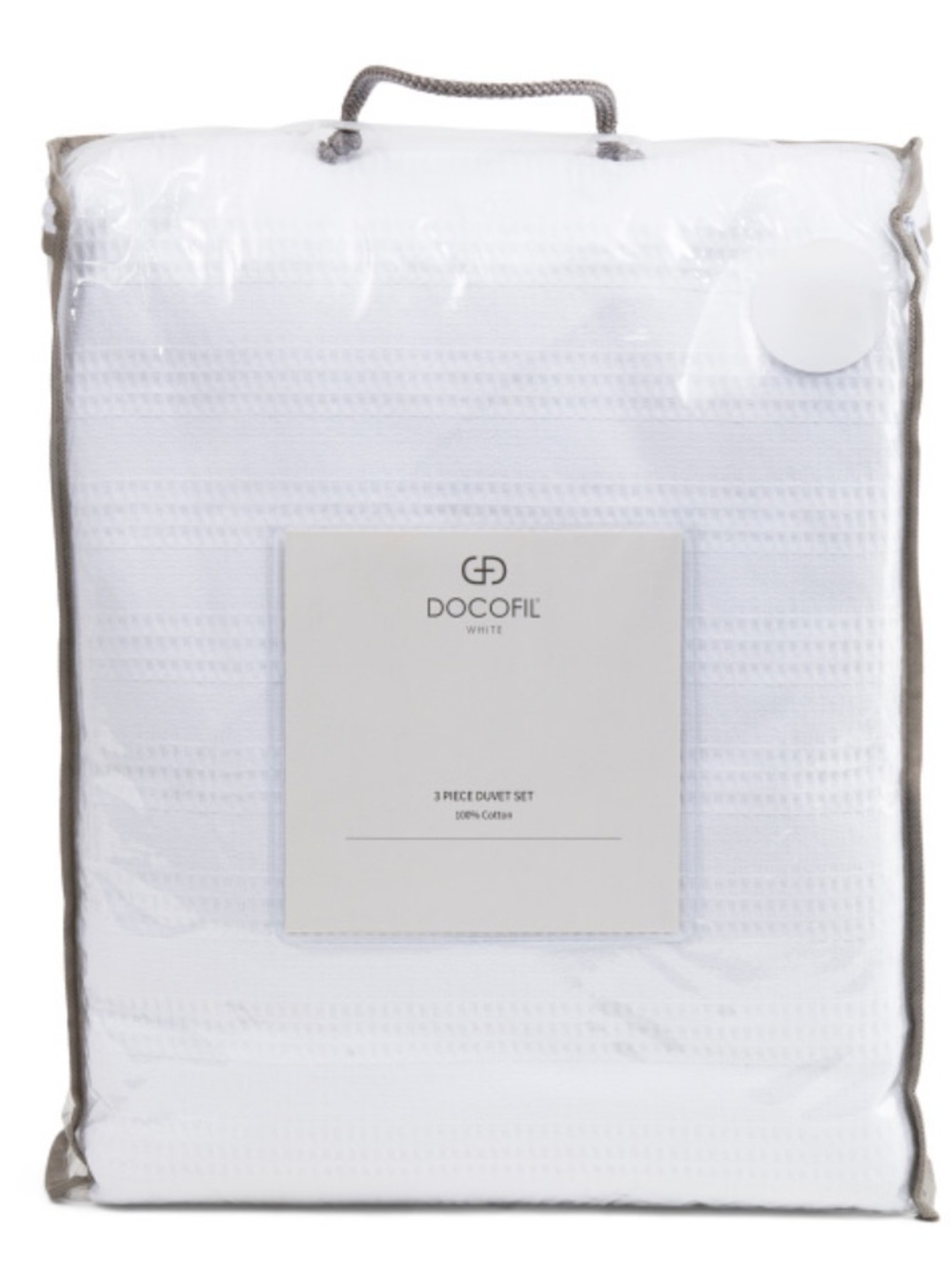 Docofil White 3-Piece Cotton Duvet Set - White